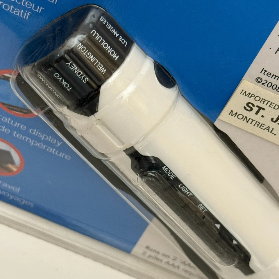 World Time Travel Alarm Clock w/ LED Flashlight Temperature Display New - Image 4 of 4