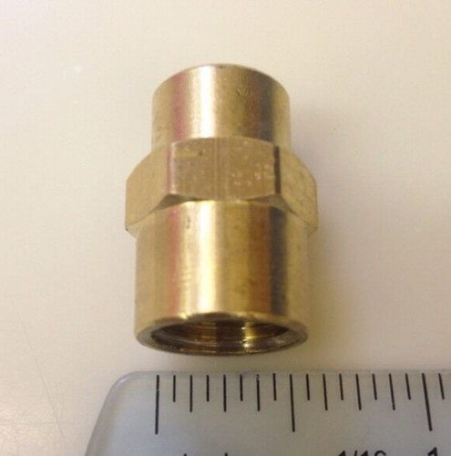 QTY4 BRASS PIPE NPT BUSHING REDUCER FITTING 1/8" FE X 1/4" FE X 1"LONG ADAPTER
