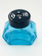 Vintage ALVIN DUX Blue Glass Inkwell style PENCIL SHARPENER Made in Germany