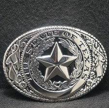 XE15133 NOS VINTAGE 1970s THE STATE OF TEXAS COMMEMORATIVE MENS BELT BUCKLE