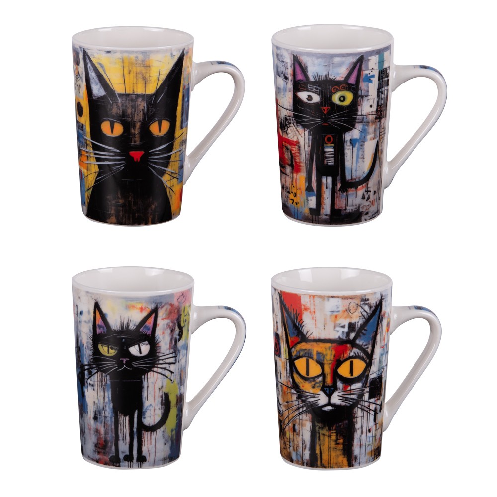 Mugs en porcelaine Street Cat 35 cl pour un petit-déjeuner cocooning