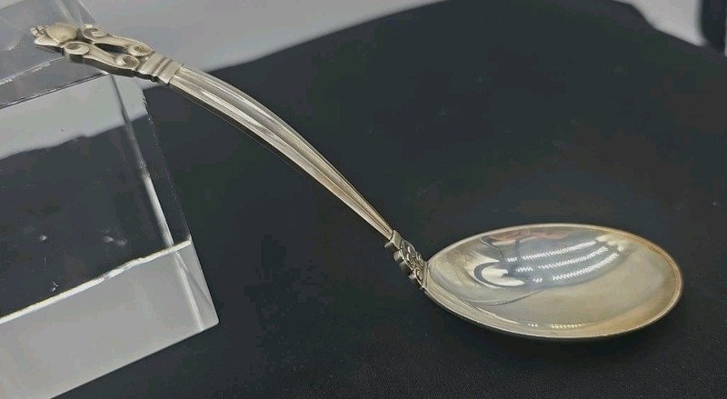 Georg Jensen Denmark Acorn 925 Sterling Silver Solid 6.25" 56gr Serving Ladle