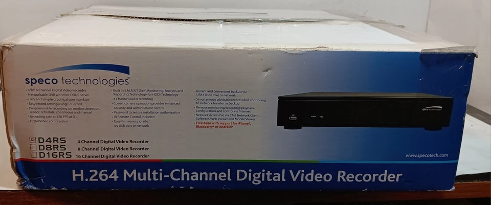 NEW Speco D4RS500 4 Channel H.264 DVR 500GB Digital Video Recorder D1 w/ Remote - Image 4 of 4