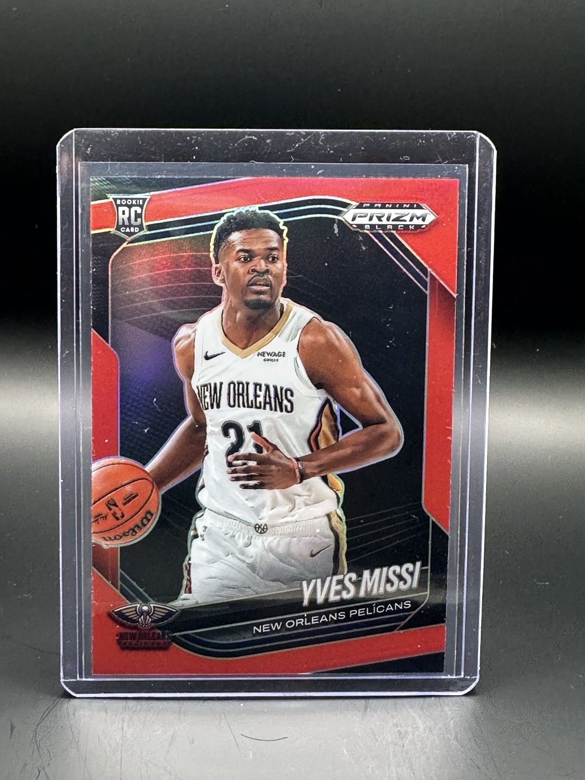 Yves Missi 2024-25 Panini Prizm Black Red Prizm RC Numbered 152/299 Card #3