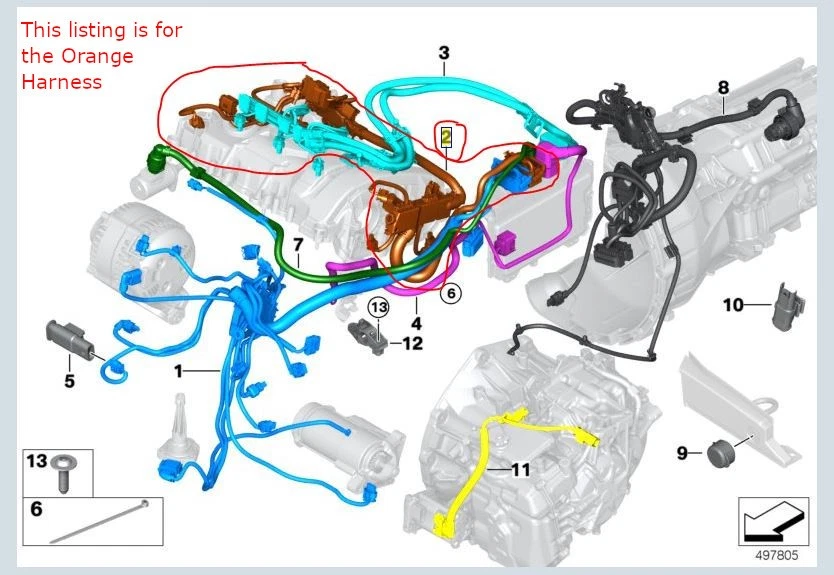 Поврежденный сенсорный модуль BMW F30 340i F22 M240i B58 2 ремня 2016-2021 от оригинального производителя - Изображение 2 из 4