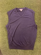 Daniel Cremieux Wool Vest Navy Blue Size XL Knit V Neck