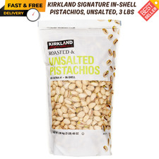 Kirkland Signature InShell Pistachios Roasted UNSALTED 3 Lbs Kosher USA