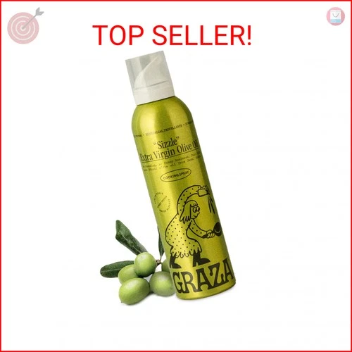 Graza Sizzle Extra Virgin Olive Oil Spray, Cooking Oil - High Polyphenol Peak Ha