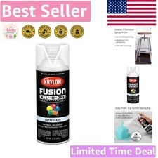 Krylon Fusion 12oz Clear Satin Spray Paint - Rust-Resistant All-in-One Solution