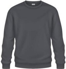Men's Fleece Crewneck Sweatshirt - Premium Charcoal Gray Pullover