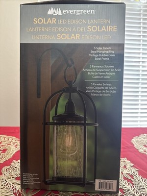 Solar Lantern Evergreen Enterprises Solar LED Edison Lantern New