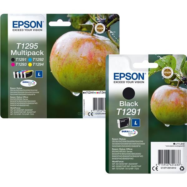 5 Original Epson Tintenpatronen T1291 T1295 FüR Workforce Wf 3520 Dwf-image