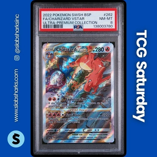 2022 POKEMON SWSH BLACK STAR PROMO CHARIZARD UPC #SWSH262 CHARIZARD VSTAR PSA 8