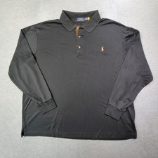 Polo Ralph Lauren Polo Shirt Mens 2XB Black Solid Classic Flesh Pony