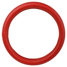 54073 18 inches Deluxe Steering Wheel Cover Full Red with Red Stitching