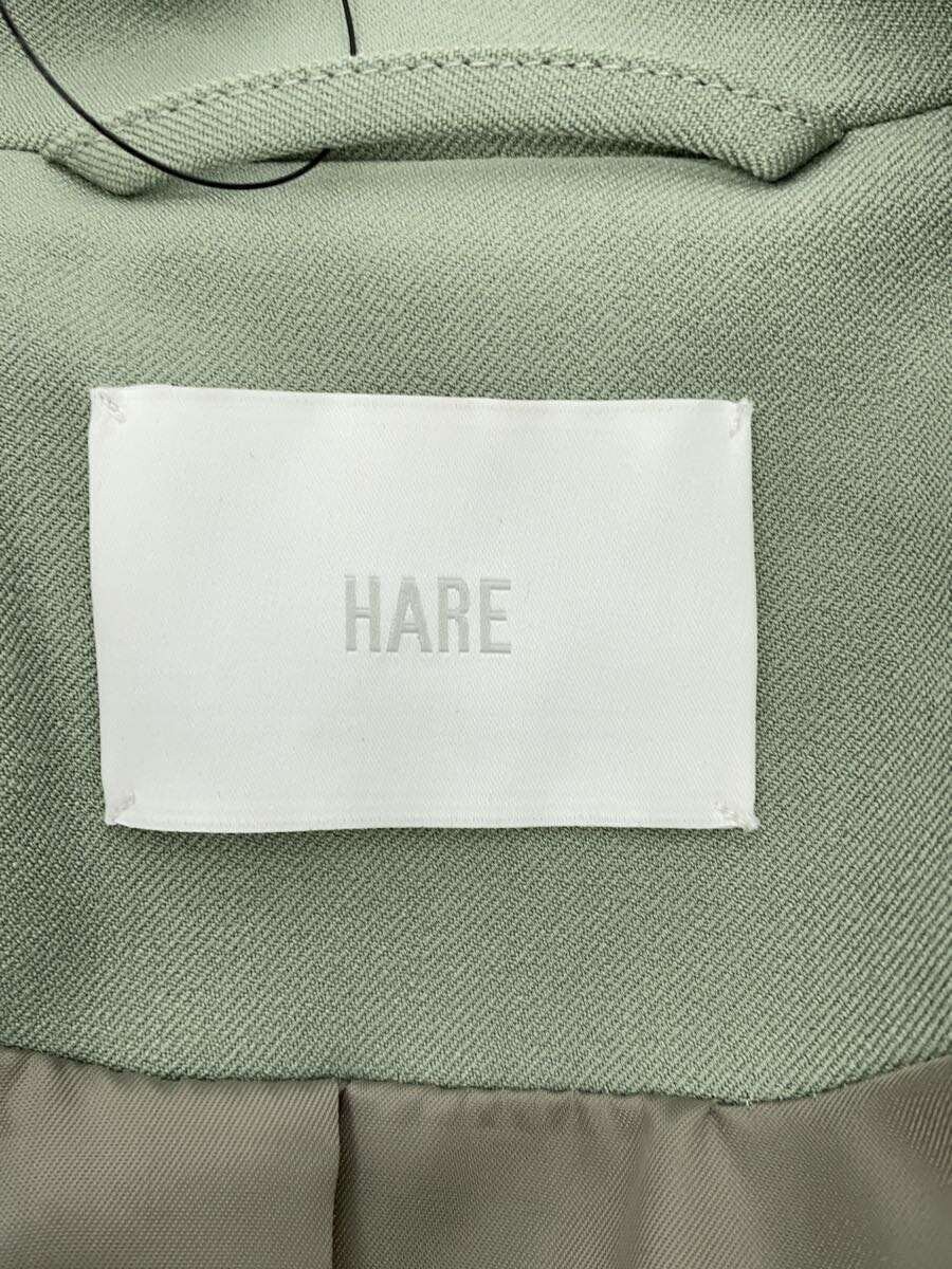 HARE Trench Coat S Polyester Solid Green Used - image 3