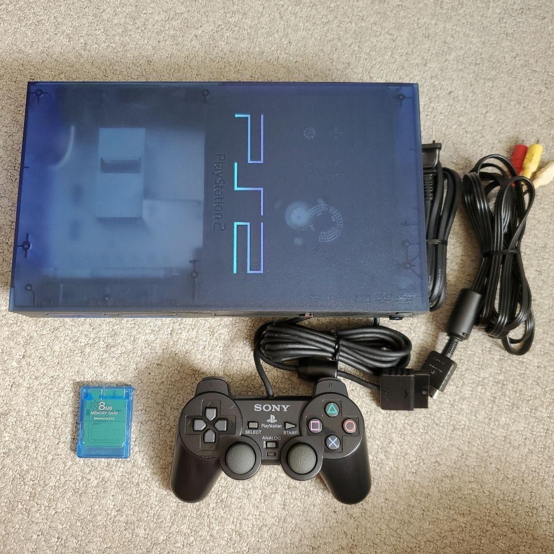 Ocean Blue Playstation 2 Console PS2 SCPH-37000L Transparent