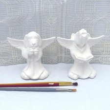 Ceramic Dog Angel Figurines Ready to Paint Ceramic Paint Project for Dog Lovers