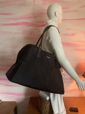 Gucci Tote/Travel Bag Large Black GG canvas /Leather bag  Key case 2pc NICE