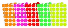 Color Coding Round Dot Label Neon Assorted Colors Stickers 25mm 1 Inch 240 Pack