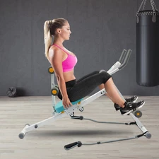 Ab Exercise Bench Abdominal Workout Machine Foldable Sit Up Bench W/ LCD Display