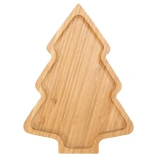 Christmas Tree Serving Platter Tray: Bamboo Cheese Charcuterie Board Cartoon ...