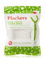 Plackers Back Teeth Micro Mint Dental Floss Picks Unique Angled Design 75 Count