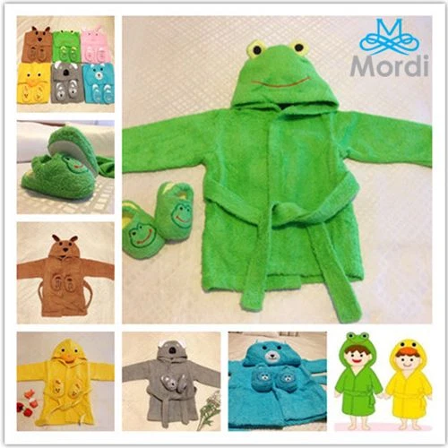FROG KIDS BABY BATHROBE BATH ROBE SLIPPERS SET BEACH TOWEL GIFT CUTE XMAS GIFT