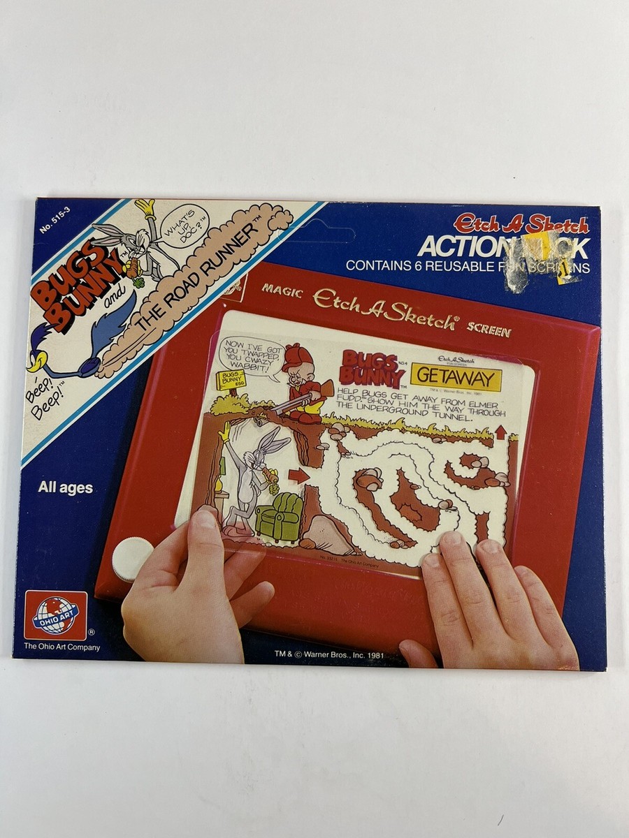 Vintage Bugs Bunny Road Runner Etch A Sketch Action Pack 6