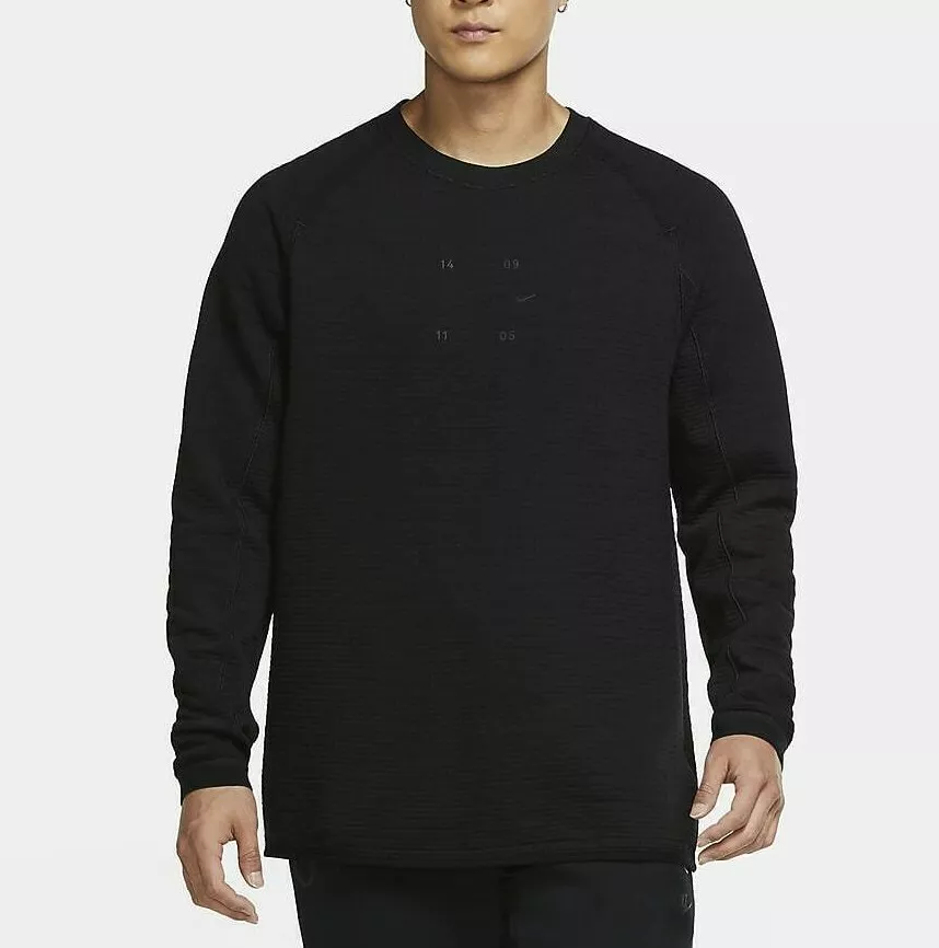 escaldadura heno Hostal Nike Sportswear Tech Pack Men&#039;s Crew Sweatshirt Pullover SOFT KNIT  Black SZ. XS | eBay