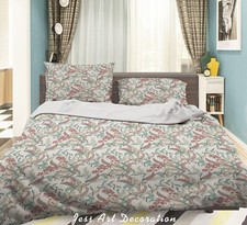 3D Floral Leaves Pattern Pink Quilt Cover Set Duvet Cover Bedding Pillowcases