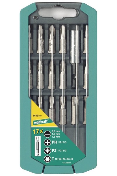 Wolfcraft Bit-Box 17-Tlg. Ph Pz Torx Schlitz Mit Bithalter-image