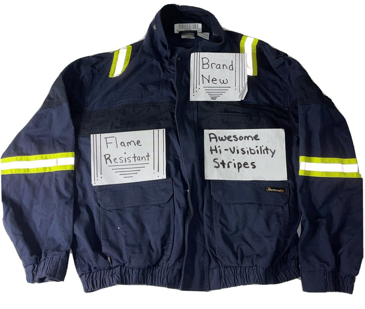 New Workrite Flame Resistant 345UT95NB Size 5XL Navy Blue Hi-Visi Jacket  J110