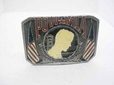 Vintage Bergamot Belt Buckle POW MIA Military