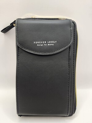 Women's Forever Lovely Faux Leather Travel Phone Wallet Crossbody Purse 