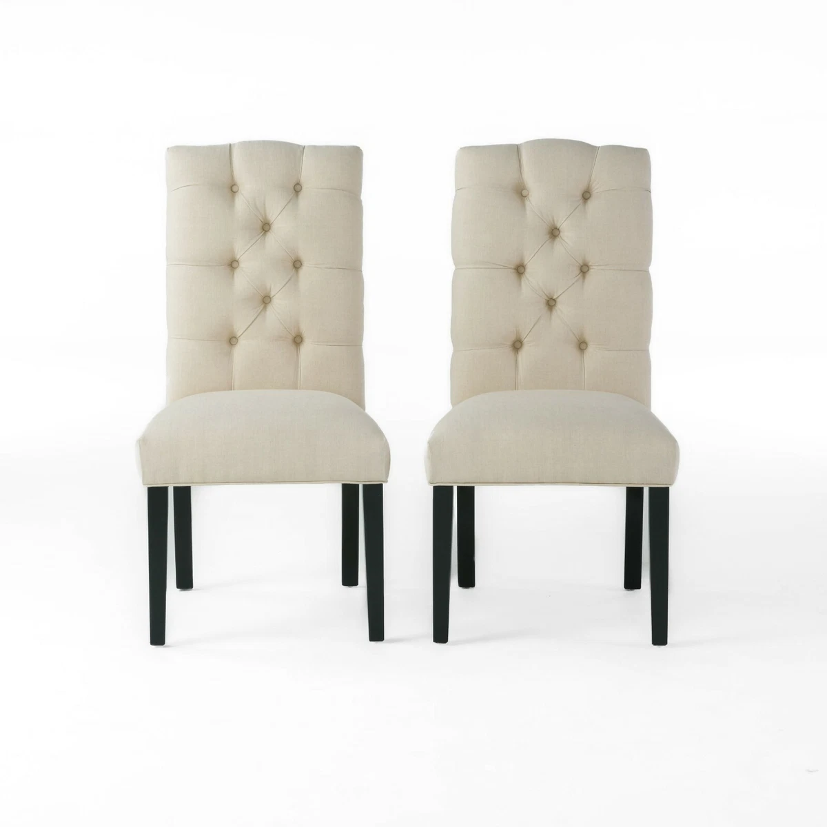 Cream tufted dining chairs sale
