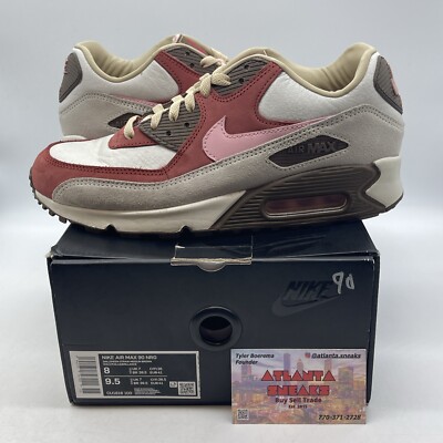 Size Nike DQM x Air Max 90 2021 Bacon Red Tan Pink Suede (CU1816-100)  194272347021|