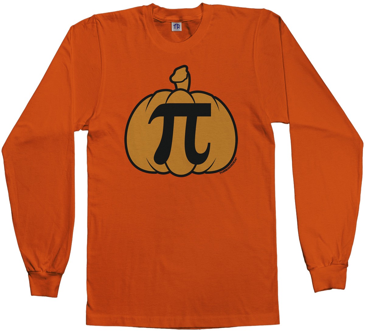 Threadrock Men's Pumpkin Pi Long Sleeve T-shirt Geek Funny
