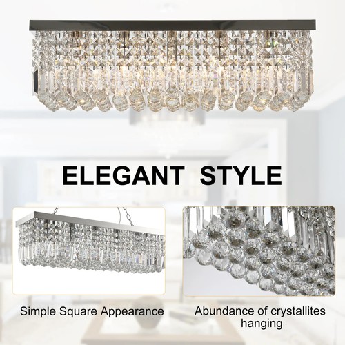 Ceiling Light Crystal Chandelier Living Room Raindrop Lighting Cafe Lamp Modern - Picture 5 of 11