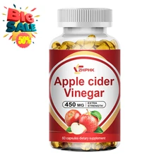 Natural ACV Apple Cider Vinegar Capsules with Mother 1600mg - 120 Pills
