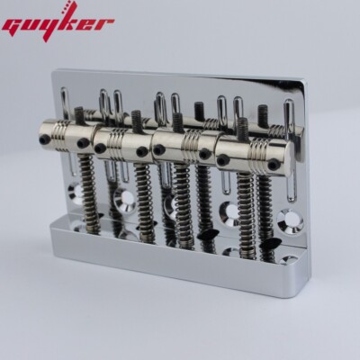 Guyker 4 String Bass Bridge With Vintage CNC Machined Brass Saddles Tailpiece CR