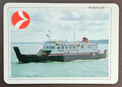 Alte Postkarte mit The Norris Castle, einem Personen- und Fahrzeugfährer
