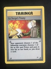 Lt. Surge's Treaty Pokemon Card 112/132 Gym Heroes uncommon non-holo