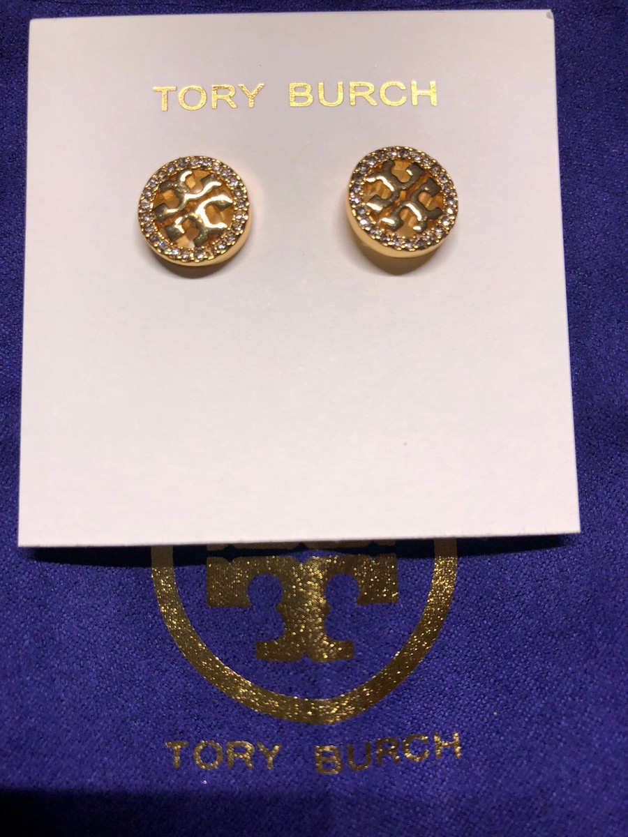 【送料&関税込】Tory Burch Circle-stud Crystal Logo Earrings Tory Burch Crystal Logo Circle Stud Earrings | Nordstrom