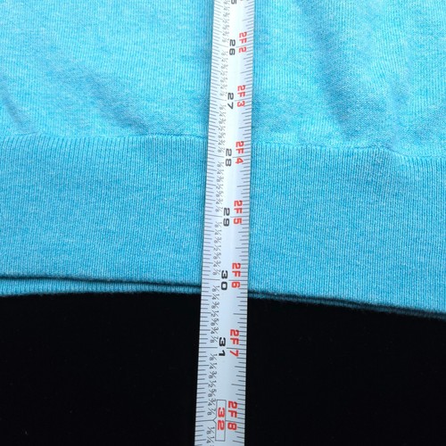 NEW! PETER MILLAR 1/4 ZIP SWEATER -XXL AQUA BLUE COTTON LYOCELL SILK DRESS GOLF - Picture 7 of 7
