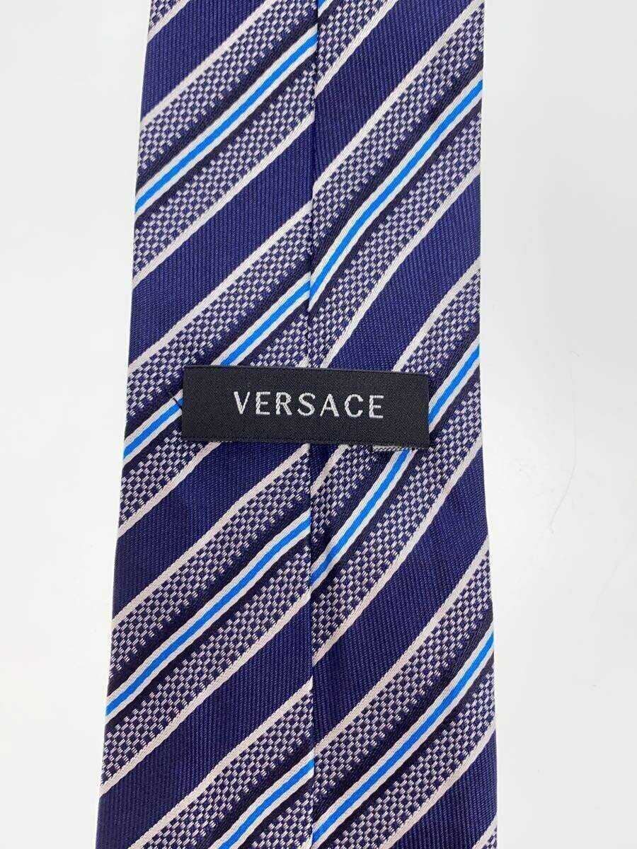 VERSACE tie silk Blue stripe Men's from Japan FedEx DHL | eBay
