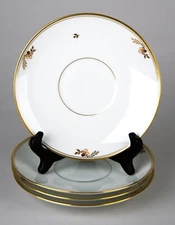 Royal Copenhagen Golden Basket Saucers for Cream Soup Bowls Set of 4 Vintage