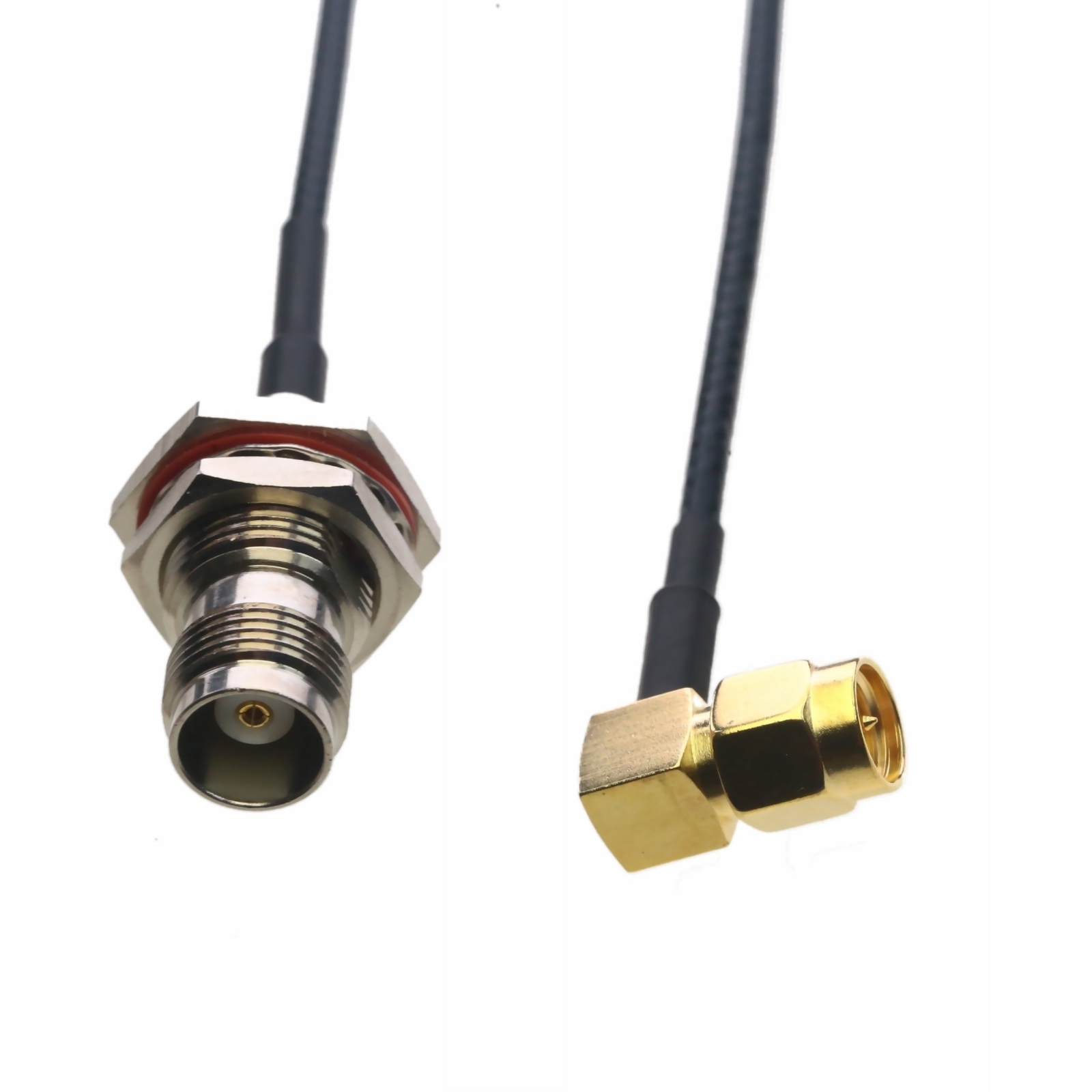 RF Cable SMA male 90° to TNC female bulkhead RG316 6