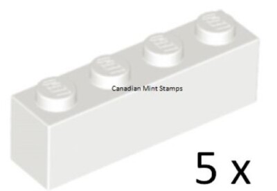 New Lego 5x White Brick 1 x 4 3010