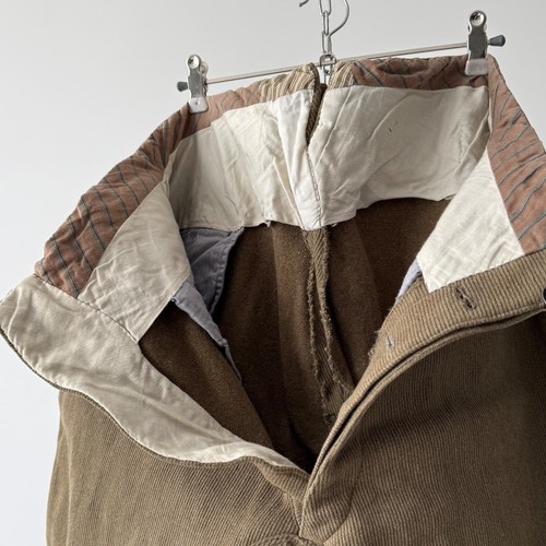 Antique 1920s French Riding Hunting Corduroy Jodhpurs Suspender BuckleBack Pants - Imagen 6 de 11